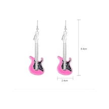 Gitar Küpe Pembe Çok Renkli