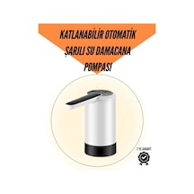 Şarjlı Su Pompası 8000mah Cam Damacana Uyumlu Tek Tuşla Usb Şarjlı Otomatik Dolum Beyaz