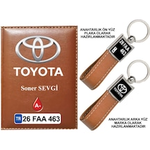 Plakanıza Özel Toyota Logolu Taba Ruhsat Kabı Ve Anahtarlık