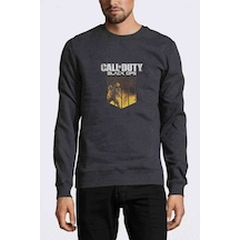 Call Of Duty Black Ops Baskılı Füme Antrasit Erkek Örme Sweat (528957680)