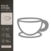 Fincan Mat Gri Dekoratif Folyo Sticker 14x14 Cm