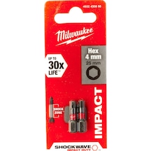 Milwaukee 4932430895 Bits Uç Hex4,0mm 25mm 2'li Pkt Shockwave İmpact