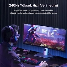 Hdmı 2.1 8k 60hz 4k 120hz 48 Gbps Hdr Earc Hdcp 2.2 Örgülü Ses Ve Görüntü Kablosu 2 Metre