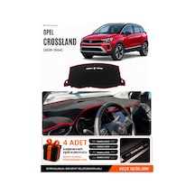 Opel Crossland 2020-2024 Uyumlu Torpido Örtüsü, Torpido Kılıfı - Siyah-kırmızı - Op022
