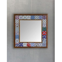 Oscar Stone Decor Masif Çerçeveli Mozaik Taş Ayna 43 Cm X 43 Cm Diğer