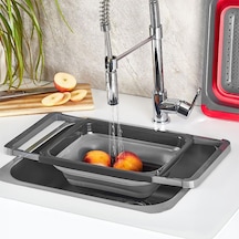 Porsima L-00852-2 Silikon Katlanabilir Akordiyon Evye Üstü Süzgeç
