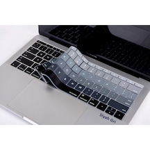 Apple Uyumlu MacBook Pro Klavye Koruyucu Ombre Us-abd İngilizce 12inç A1534 - 13inç A1708 İle Siyah Gri