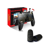 Pubg W10 Oyun Konsolu Gamepad Tetik Ve Siyah Parmak Eldiven Set