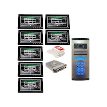 8 Daire Nts 2015-s 7'' Görüntülü Diafon Siyah-8003 Tuş Takımlı Şifreli Zil Panelli Set