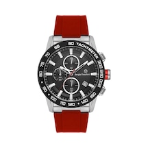 Sergio Tacchini St.1.10457-2 Silikon Kordontachymeter Fonksiyonlar Aktif Kırmızı Renk Erkek Kol Saati Metalik
