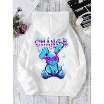 Startmore Beyaz Tavşan Karikatürler Crewneck Beyaz
