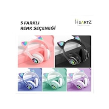 H10 Cat Kedili Led Işıklı Kafaüstü Bluetooth Kulaklık Toz Pembe 50 x 22