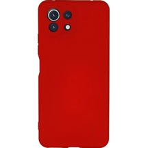 Newface Xiaomi Mi 11 Lite Kılıf Nano İçi Kadife Silikon - Kırmızı