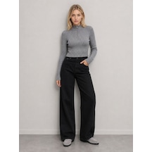 Loft Slim Crop Fit Kadın Kazak Lf2041703 Q1.v1 Gri Melanj