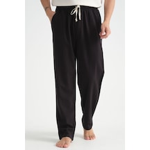 Redline Luxe Erkek Baggy Keten Karışımı Rahat Pantolon Bol Paça Yeni Sezon Siyah