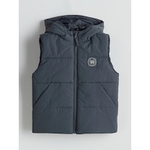 Lc Waikiki Lcw Kids Gri Kapüşonlu Erkek Çocuk Yelek Dark Grey