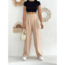 Lavajeans Cırt Cırtlı Bol Paça Plazzo Pantolon Bej Gri