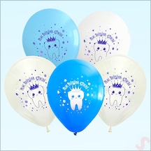 İlk Dişim Çıktı Balon, 30cm x 8 Adet - Mavi