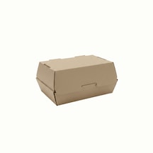 13 X 21 X 10 Cm Kraft Burger Kutusu 100'lü Paket Hamburger Ve Kajun Paket Servis Kutusu