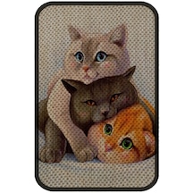 Glipet Desenli Çift Taraflı Kedi Tırmalama Paspası Three Cat 38.5 x 30 CM