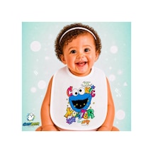 Susam Sokağı Keten Bebek Mama Önlüğü Yumuşak - Emici - Yıkanabilir - Özel Tasarım P117 Çok Renkli