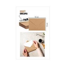 Hsn Davetiye Zarfı Kraft Zarf 100 Adet 13 X 18 CM Kahverengi Zarf