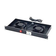 Setrack 19" 2 x 220 VAC 2'li Termostatlı Mekanik Fan Modülü
