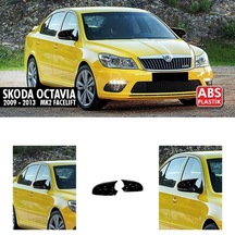 Skoda Octavia Batman Yarasa Ayna Kapağı 2009-2013 Parlak Siyah