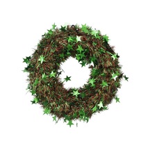 T.concept Yılbaşı Ön Kapı Süsü Yeni Yıl Noel Dekorasyon Yeşil Yıldızlı Çelenk