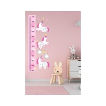 Pembe At Figürü İle Ölçüm Cetveli Duvar Dekoru Abanoz