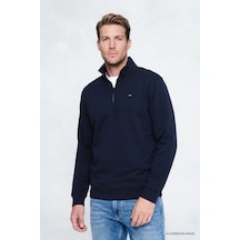 Wrangler Pamuklu Regular Fit Fermuarlı Erkek Sweatshirt W2620157410 Lacivert