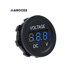 28 Mm 8 Volt - 32 Volt Arası Çalışabilen Pano Tipi Voltmetre Mavi