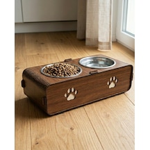 Northcity Nova İkili Mdf Mama Kabı Yükseltilmiş Stand - Kedi Ve Köpek İçin Ergonomik Ve Şık Bakım Çözümü