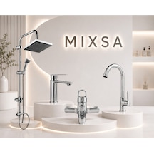 Lüx 4'lü Premium Robot Duş Seti Banyo-lavabo-mutfak Bataryası Çeşmesi Musluğu Şık Tasarım 4'lü Set Krom