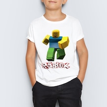 Roblox Baskılı Unisex Çocuk Tişört T-Shirt Mr-07 Çok Renkli