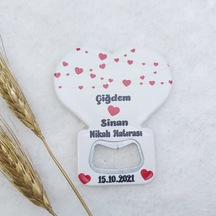 Kalplerle Süslü Kalp Balon Açacak Magnet 7,5x8,5 Cm Uv N 30 Adet