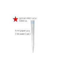 Pipet Ucu, 5 Ml Şeffaf Pipet Ucu 5000µl 50 Adet / Pk , 5ml