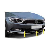Passat B8 Krom Ön Tampon Çıtası Sis Arası 3 Parça 2015 - 2019