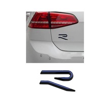 Yeni Golf 8 R Yazısı Bagaj Logo Arması Sticker Amblem Mavi-siyah