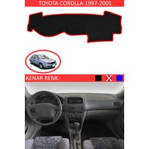 808 Group Toyota Coralla 1997-2001 İçin Uygun Torpido Koruma Halısı Siyah Kenar Renk Kırmızı