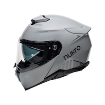 Nukro 937-sv Çene Açılır Motosiklet Kaskı Parlak Gri