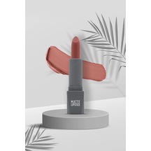 Yoğun Renk Veren Uzun Süre Kalıcı Nemlendirici Kadifemsi Mat Ruj - Matte Lipstick 407 Dusty Rose Çok Renkli