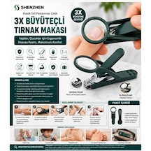 Shenzhen Klasik Stil Paslanmaz Çelik Tırnak Makası, 3x Büyüteç, Yaşlılar Ve Çocuklar İçin İdeal