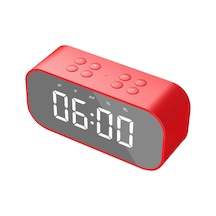 Suofeng Kablosuz Bt 5.0 Hoparlör, El İçinde Tutulabilir,免提 Arama, Ayna Ekranlı, Zaman Ve Alarm Gösterimi, 2000mah Pil, Kırmızı