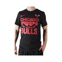 Nike Nba Chicago Bulls Courtside Mens Tee Black Grafik Baskılı Erkek Günlük Tişört Siyah Siyah
