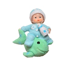 River World Hediyelik Sevimli Mavi Bebek Biblo Polyester Süs Eşyası