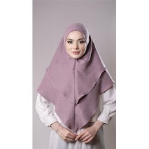 Hürrem Bone Violet Pratik Hazır Geçmeli Tesettür Eşarp Pamuk Caz Kumaş Çift Katlı Düz Hijab 2303 21