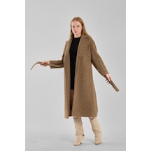Haki Buklet Kaşe Oversize Kaban Haki