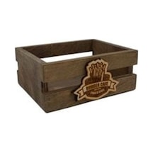 Ahşap Patates Kızartması Sunum Kasası 16cmx13cm Genişlik 7cm Yükseklik