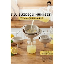 Pratik 3 Boy Süzgeçli Huni Seti Yer Kaplamayan İç İçe Geçen Tasarım Huni Seti - Bpa Free Plastik Diğer